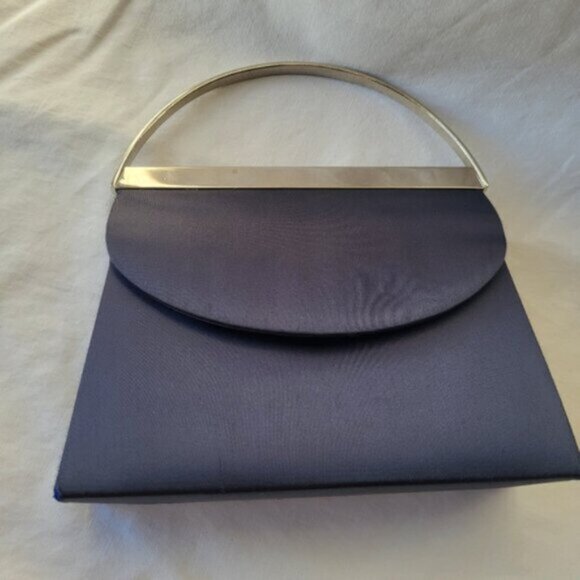 Vintage Blue Satin Mini Handbag - Picture 9 of 11